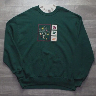 Cherokee Mujer Verde Sudadera Gato Otoño Pullover Cuello Simulado Talla L Foto 1 de 4