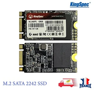 SSD M.2 NGFF 128 Go 2242 pour Ordinateur portable, PC, SATA 3 KingSpec - Photo 1/3