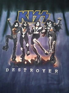 Kiss - Destroyer Tie Dye T shirt - Liquid Blue sz Medium in excellent condition - Picture 1 of 6