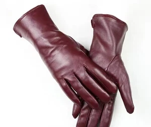 Women Ladies Soft sheepskin 100% Leather Gloves with lining Driving Winter Glove - Picture 1 of 3