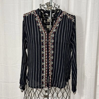 Velvet by Graham & Spencer Remi Embellished Button Front Top - Image 1 of 4