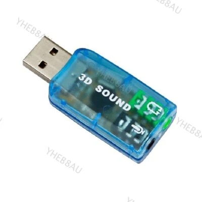 Usb 2.0 male To 3.5mm 3d Sound Card Mic Headphone Jack Stereo Headset  Audio 15H - Image 1 of 4