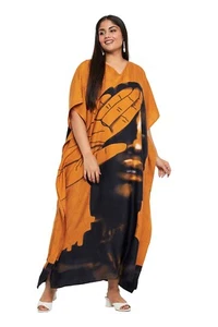 Plus Size Long Maxi Dress Women Boho Hippie Kaftan Beach Kimono Sleepwear Gown - Picture 1 of 8