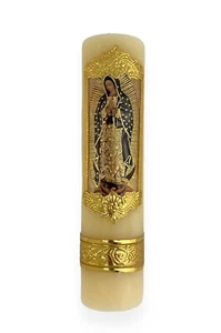 Our Lady of Guadalupe Cirio Paschal Candle Easter Lent Pascua 8"x2" Vela Virgen - Picture 1 of 1