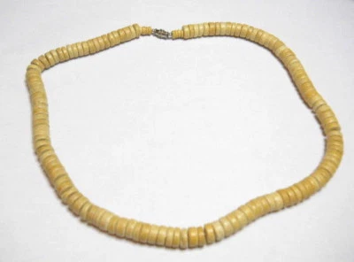 Collar Gargantilla Playa Hawaiana Luau Hecho a Mano Natural Bronceado Cuentas Coco 20" Nuevo Foto 1 de 4