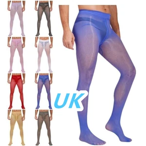 AU Men High Elastic Pantyhose Stockings Sheer Glossy Nylon Seamless Tights Pants - Picture 1 of 119