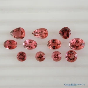 Rose Red Tourmaline Round, Oval, Pear, Heart Faceted Loose Gemstones AAA Quality - Picture 1 of 8