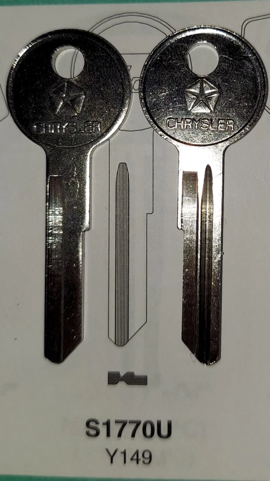 Chrysler, Dodge, Plymouth S1770U, Y149 Vintage NOS Key Blank - image 1 of 1