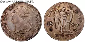 Constitution - Louis XVI, 15 Sols "François" 1791 A Paris - Foto 1 di 1