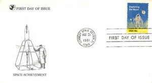 SPACE ACHIEVEMENT FDC - - EARLY ROCKET CACHET - - MOON WALK STAMP SC#1916 - Picture 1 of 1