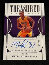 METTA WORLD PEACE 2022-23 Panini Treasures SIGNATURES  Auto Autograph Sp /75