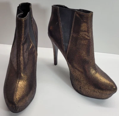 Zapatos de club Rock n Republic R R Georgine de bronce tacones de aguja talla 8,5 medianos Foto 1 de 4