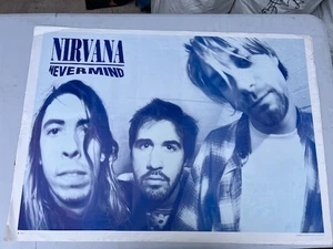 Vintage Original 90’s Nirvana Nevermind Rare Blue 25”x35” Poster Kurt Cobain - Picture 1 of 6