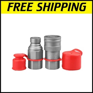 1/2" Skid Steer Hydraulic Couplers with High Flow for Construction & Agriculture - Picture 1 of 9