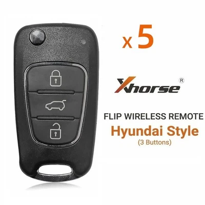 5x Xhorse XNHY02EN Wireless Smart Remote Flip Key 3 Buttons For Hyundai - Image 1 of 4