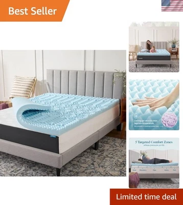 Colchón de espuma viscoelástica de gel de 3 pulgadas - Doble XL - 5 zonas de confort para alivio Foto 1 de 4