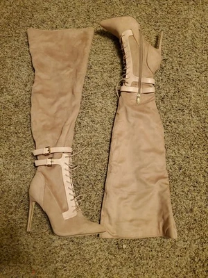 Botas So Me Lexi coxa alta rosa claro tamanho 8.5 - Imagem 1 de 4