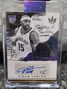 Tarjeta automática parche Panini Court Kings Vince Carter 2017-18 #'d 104/169 Grizzlies - Imagen 1 de 2