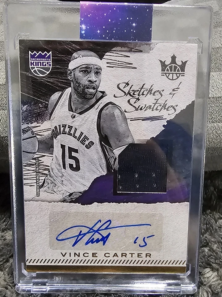 2017-18 Panini Court Kings Vince Carter Patch Auto Card #'d 104/169 Grizzlies  - Image 1 of 2