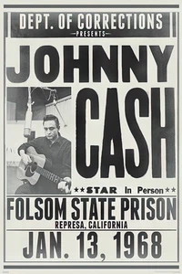 Johnny Cash - Music Poster (Folsom State Prison, Jan. 13, 1968 Promo) (24 x 36") - Picture 1 of 6