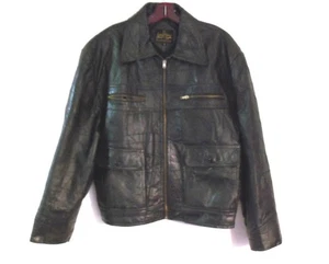 Vintage Gale Sobel Men's Black Leather Patchwork Jacket Size 46 (44) - Picture 1 of 13