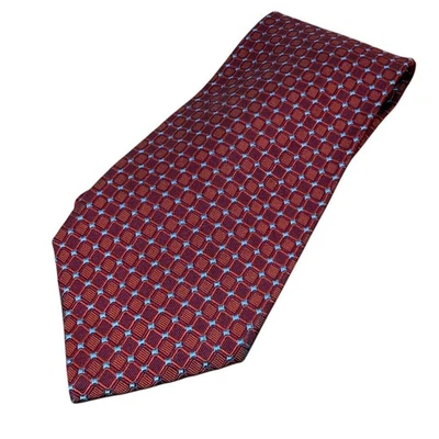 Corbata de seda Brooks Brothers Makers azul borgoña patrón geométrico para hombre Foto 1 de 3