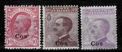 Italian Aegean Island 1912 ☀ Italian Stamps Overprinted "Cos" ☀  MNH (**) - Image 1 of 2