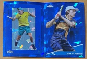 2021 Topps Chrome Tennis Sapphire - Alex de Minaur Base #16 + Aces #ACE-18