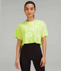 Lululemon | All Yours Cropped T-shirt |Marmaleado Tie Dye Highlight Yellow, Sz 8 - Picture 1 of 7