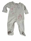 Zip Zap Baby Girls White Footie Outfit  Pink Bows And Flowers  6M  Nwt