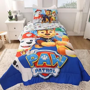 Paw Patrol Kids Sheet Set with Reversible Comforter Twin Bed in Bag 4 Pcs - Picture 1 of 9