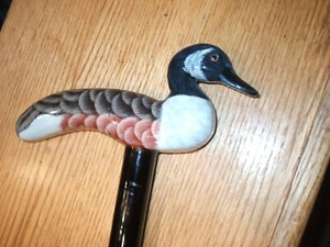 35" voller Entenkopf Stock, ganz Holz handbemalt, kostenloser Versand - Bild 1 von 4