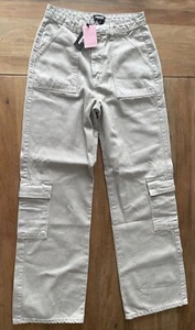 Renew Pretty Little Thing Baggy Cargo Jeans Womens 4 (28x33) Wide Leg Loose Fit - Picture 1 of 9