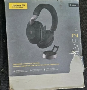 Jabra Evolve2 85 Headset Link380c UC Stereo Black - Bluetooth/USB-C Open Box! - Zdjęcie 1 z 4