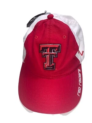 TEXAS TECH RED RAIDERS RED & WHITE ADJUSTABLE ZEPHYR  CAP HAT NWT - Image 1 of 4