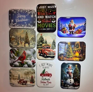 Weihnachten Kühlschrankmagnete Schneemann Santa rot LKW Weihnachtsbaum Punze Filme - Bild 1 von 22