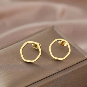 Ohrstecker Edelstahl Ohrring Rund Eckig Oval Fein Filigran Damen Schmuck - Bild 1 von 3