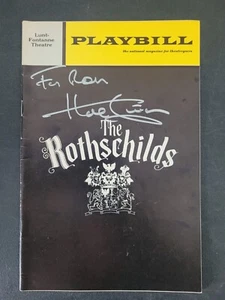 Teatro Playbill The Rothschilds Lunt-Fontanne enero 1971 autografiado Hal Linden - Imagen 1 de 3