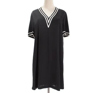 Rag & Bone NWT Althea V-Neck Short Sleeve Relaxed Dress Size Small Black/White - Picture 1 of 8
