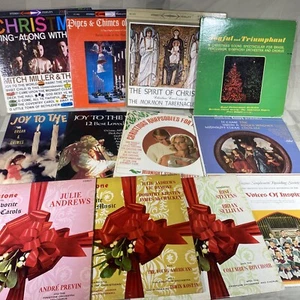 Lot Of 12 Merry Christmas Tree LP Vinyl Records Sing Mitch Joy To World Pipes - Picture 1 of 7
