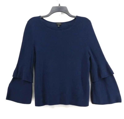 Talbots Shirt Womens Medium Blue Long Flared Sleeve Knit Top - Image 1 of 4