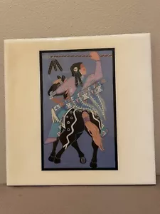 1986 Ceramic 8x8” Tile, Trivet/Wall Hanging, By Virginia Stroud, Native American - Picture 1 of 6