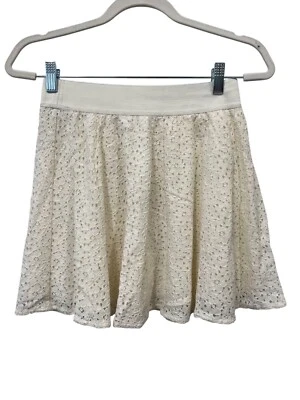 Arizona Jean Co Floral Lace Skater Skirt Size Medium Elastic Waist Mini Boho NEW - Image 1 of 4