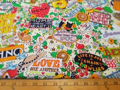 Tela de algodón Mary Engelbreit Cranston 1994 vintage fuera de stock flores difíciles de encontrar Foto 1 de 4