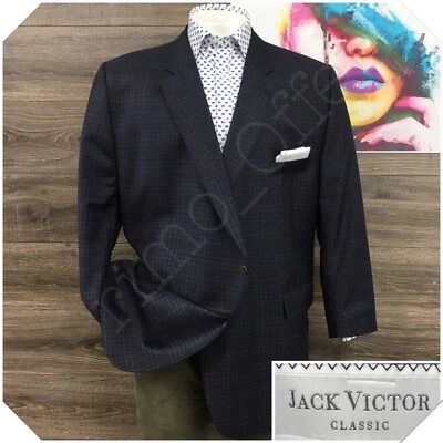 JACK VICTOR Hombres Blazer Abrigo Deportivo Chaqueta Informal Talla 56R Dos Botones Traje de Lana Foto 1 de 4