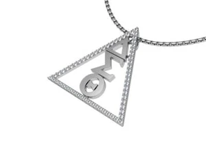 Delta Sigma Theta Sterling Silver Classic Triangle Necklace - P026 - Picture 1 of 1
