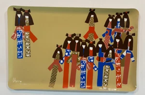 Vintage Vera Neumann Kimono Mädchen Kunststoff Serviertablett ca. 11" x 17" Toller Fund! - Bild 1 von 6