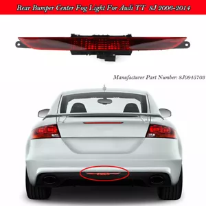 For Audi TT 8J MK2 Rear Bumper Reflector Center Fog Light Lamp Red 8J0945703 ABS - Picture 1 of 8