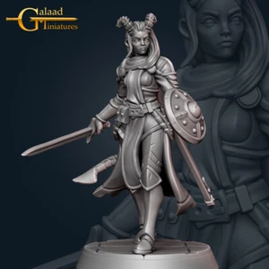 Tiefling Knight Paladin - Galaad Miniatures - Fantasy Dungeons and Dragons Mini
