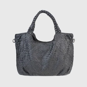 Handtasche Echt Leder Damen Vintage Geflochtene Italienische Gewashene - Picture 1 of 11